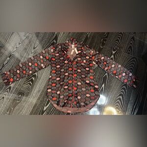 Victoria's Secret Black and Red Lip Print Men's Shirt